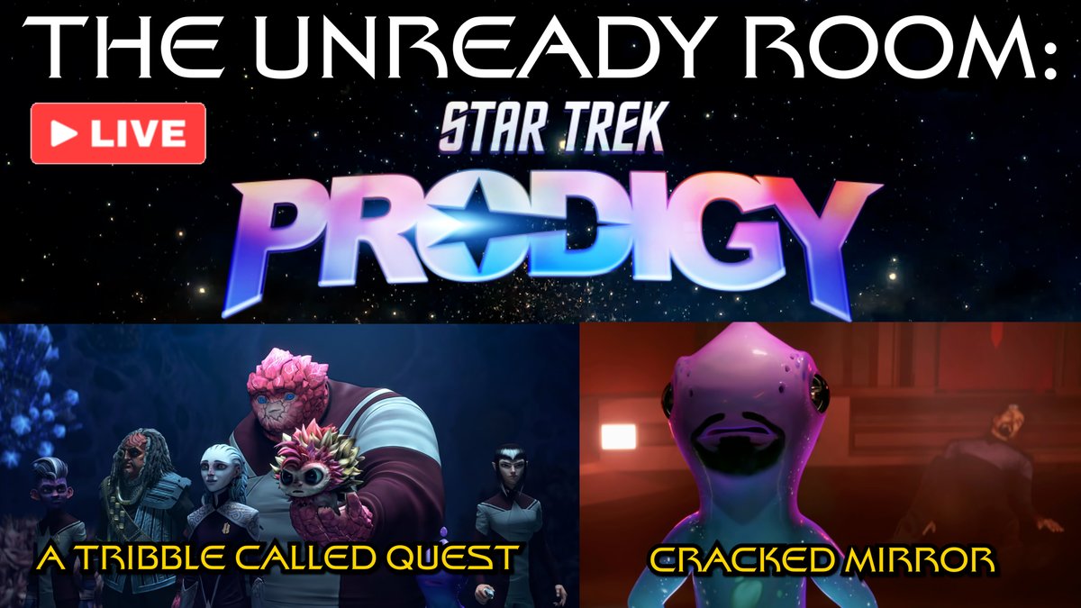 We're LIVE in #TheUnreadyRoom this Saturday, August 24th! Join me &amp; <a href="/Brandiwine12/">Brandi Jackola</a> at 2pm Eastern (11am Pacific) to discuss "A Tribble Called Quest" &amp; "Cracked Mirror," episodes 13 &amp; 14 of #StarTrekProdigy season 2! #StarTrek #prodigy 
youtube.com/watch?v=fLd7jY…