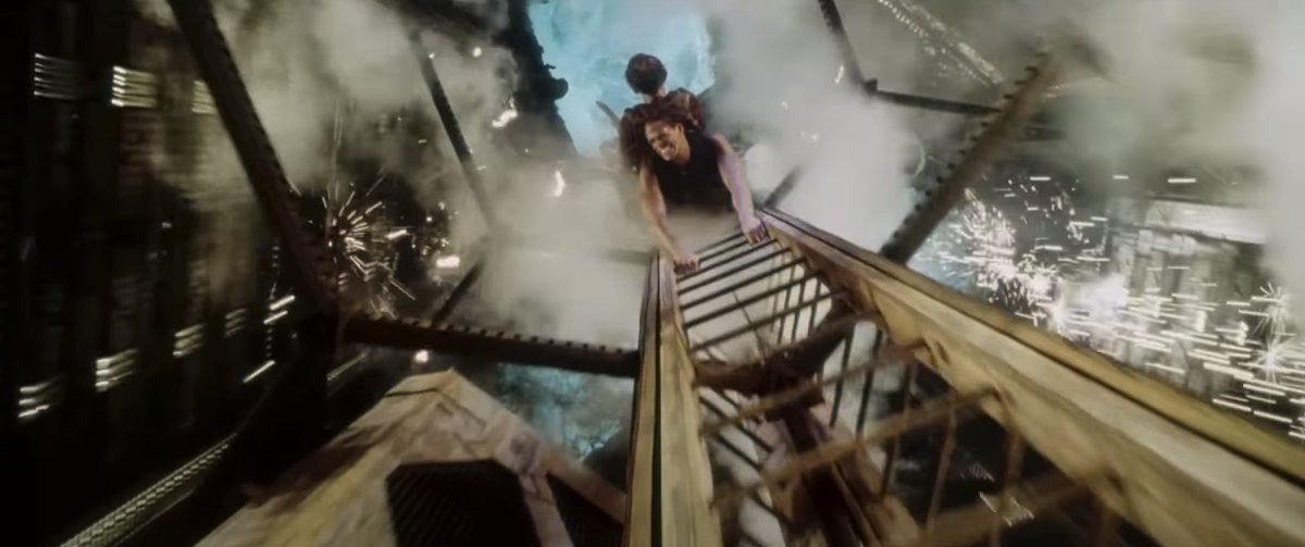 BenBurghart's tweet photo. The only part of Alien Resurrection that I remember is Ron Perlman shooting a spider with a gun, but it turns out that caps off an amazing ladder action set piece out of nowhere. The highlight being two characters strapped together that have to switch off climbing the ladder. https://t.co/68IcBKa1wC