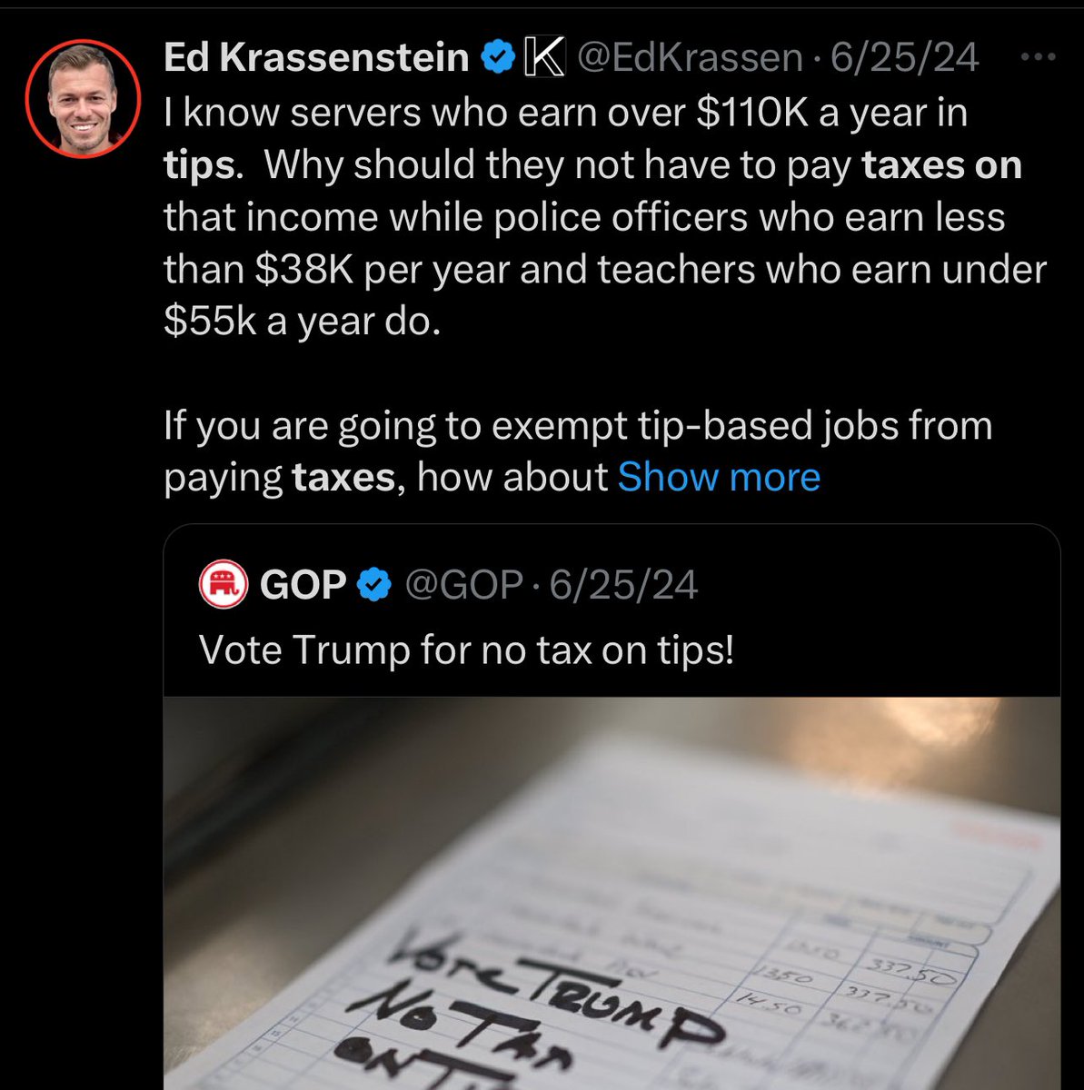 It’s only a good policy when Kamala steals it, apparently.