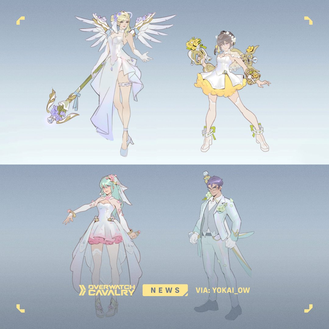 OWCavalry's tweet image. New #Overwatch2 Survey Skins: Wedding Formal👰

Featuring Concept Art for Mercy, Juno, Kiriko and Genji.