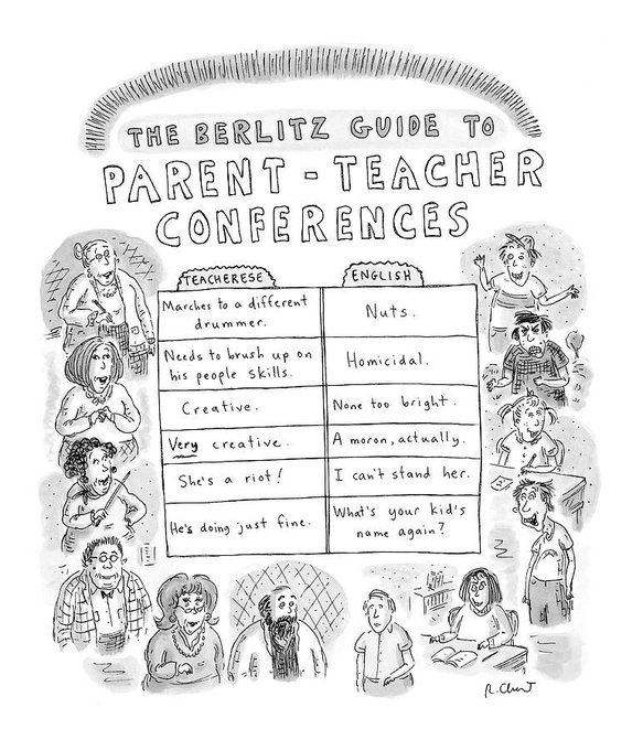 Cartoons on Parent/Teacher Conferences https://t.co/tKtM0ahSTn https://t.co/uWmSLq2SP9