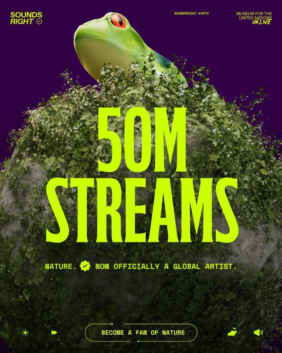 @VozTerra (@vozterra1) on Twitter photo ¡50 MILLONES DE TRANSMISIONES! 🎉 NATURE alcanzó los 50 MILLONES DE TRANSMISIONES en plataformas de streaming durante solo 5 meses
. ¡Gracias por escuchar, compartir y apoyar! <a href="/SoundsRight2024/">soundsright.earth</a> open.spotify.com/artist/1clB4n7… ¡50 MILLONES DE TRANSMISIONES! 🎉 NATURE alcanzó los 50 MILLONES DE TRANSMISIONES en plataformas de streaming durante solo 5 meses
. ¡Gracias por escuchar, compartir y apoyar! <a href="/SoundsRight2024/">soundsright.earth</a> open.spotify.com/artist/1clB4n7…