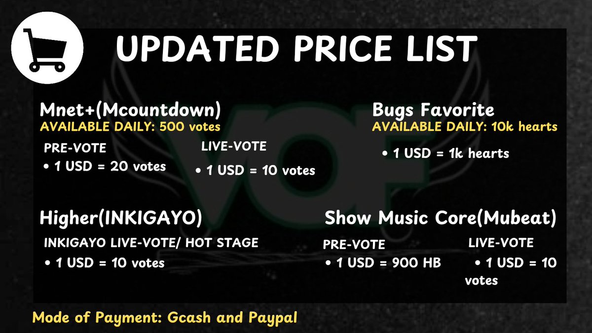Voting_Fairy's tweet photo. 🛒 VOF's Updated Price List https://t.co/ays7qOKsHz