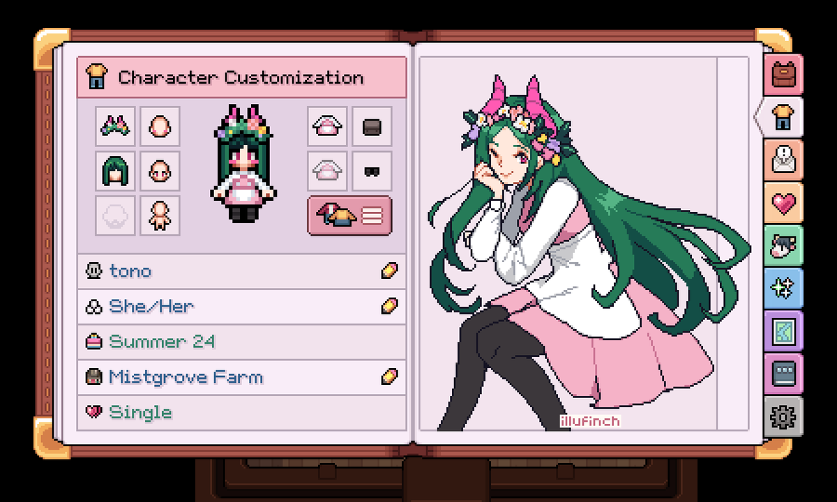 having a really good time in fields of mistria #pixelart #ドット絵