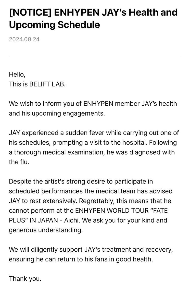. <a href="/HYBEOFFICIALtwt/">HYBE OFFICIAL</a> <a href="/BELIFTLAB/">BELIFT LAB</a>

We see the excessive overwork &amp; exploitation of ENHYPEN. Their health &amp; well-being are being sacrificed for your benefit, and we won’t stand for it. It’s time to end these inhumane working schedules and give them the rest they need.

#LetEnhypenRest