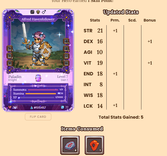 A great leveling up experience for my #Paladin in <a href="/DeFiKingdoms/">DeFi Kingdoms 🔺🌿</a>!

BURN! BURN! BURN!