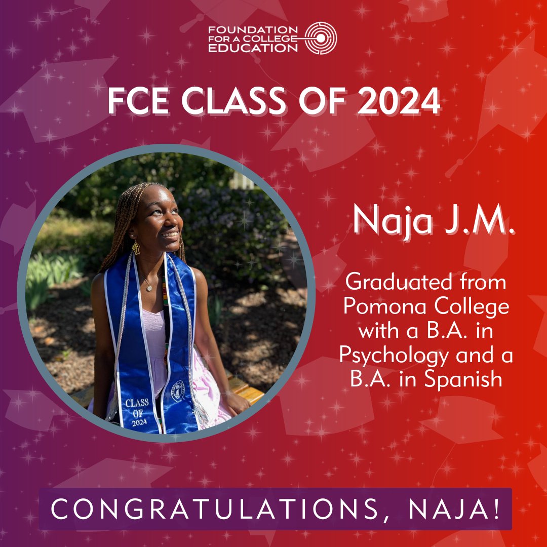 We continue to recognize and celebrate our 2024 College Success graduates. Please join us in congratulating Naja and in wishing her success in the next chapter of her journey!