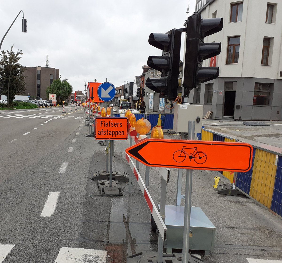 Wegenwerken en fietsverkeer.