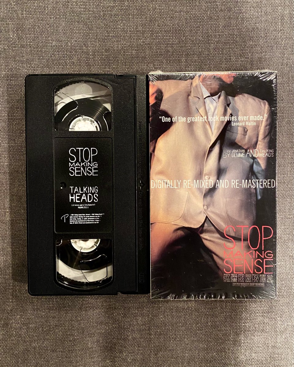 horridcassette's tweet photo. meant to play it for a couple minutes to make sure it worked, next thing i know i'm watching all of Stop Making Sense again https://t.co/6BzhoYgazP