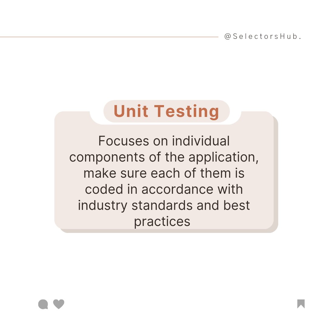 SelectorsHub's tweet image. Software Testing levels ⬇️
Follow our YouTube channel to learn more: youtube.com/@selectorshub?…
.
.
#selectorshub #testingtools #testingtutorials #TestingHub
