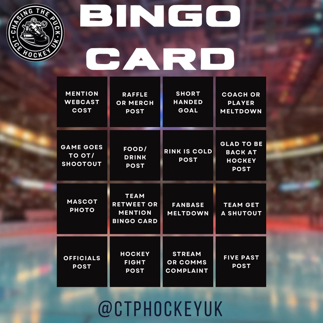 Let’s do that.. CTP Bingo Card and Hockey!! 

If you see any posts, tag us so we see them and don’t forget to follow and shares are welcome!! 🏒⭕️