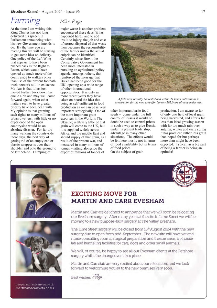 pershoretimes.com 🌐 Page 17 >>> Farming by Mike Page 🌿 🚜 🍃  🗞️ #PershoreTimes #pershore #worcestershire #newspaper
