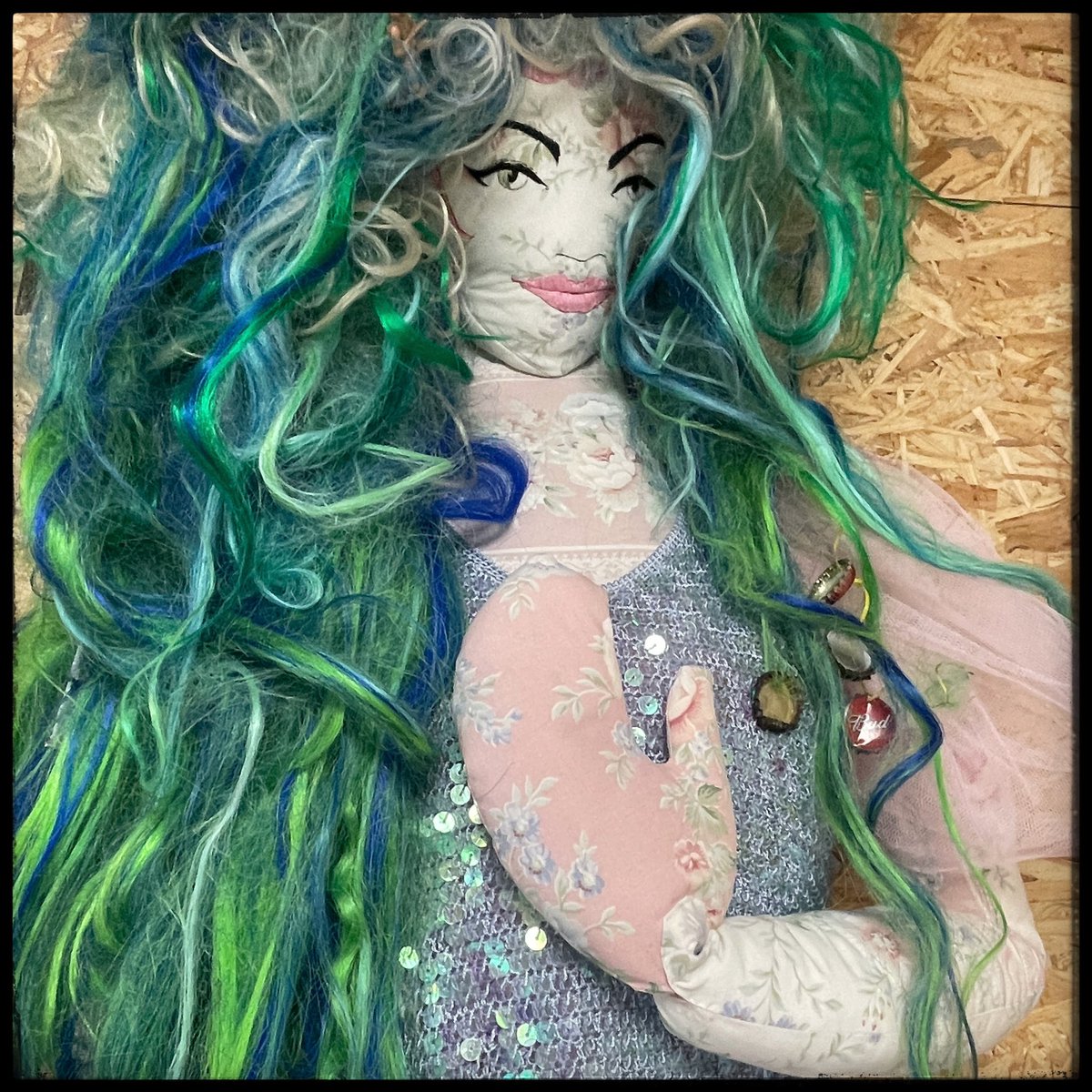 One of the biggest dolls has pinched my Rubbish Mermaid costume (the one made from rubbish) and is hanging out at We Sell By The Sea in #whitstable