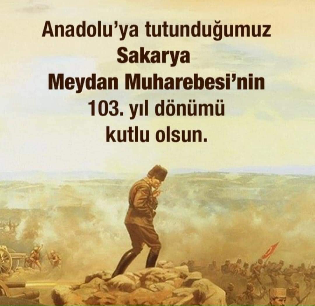 Esaretten kurtuluşlar ve Zaferler ayı Ağustos'ta, yıldönümü kutlayacağımız bir başka Savaş, Sakarya Meydan Muharebesi.
Cehalet ile Savaşımızda da başarılar dilerim.
#Sakarya #MeydanMuharebesi