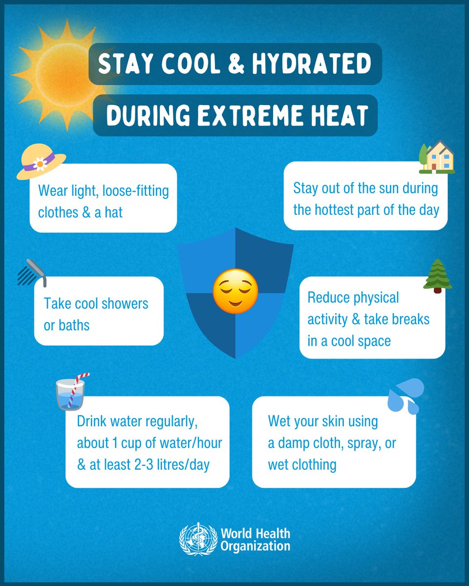 Stay cool and hydrated during extreme heat ☀️ 

Learn more 👉 bit.ly/4cqw3Sk