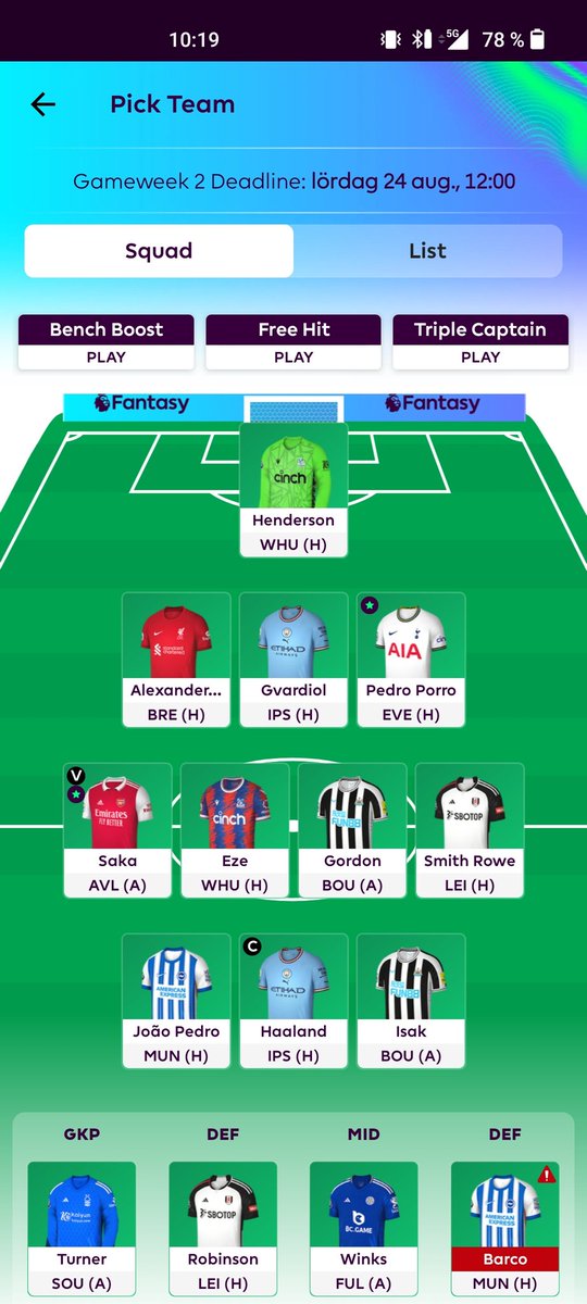 OrningViktor's tweet photo. @FPL_Calle Who to start/bench? https://t.co/8lPKfdXElh