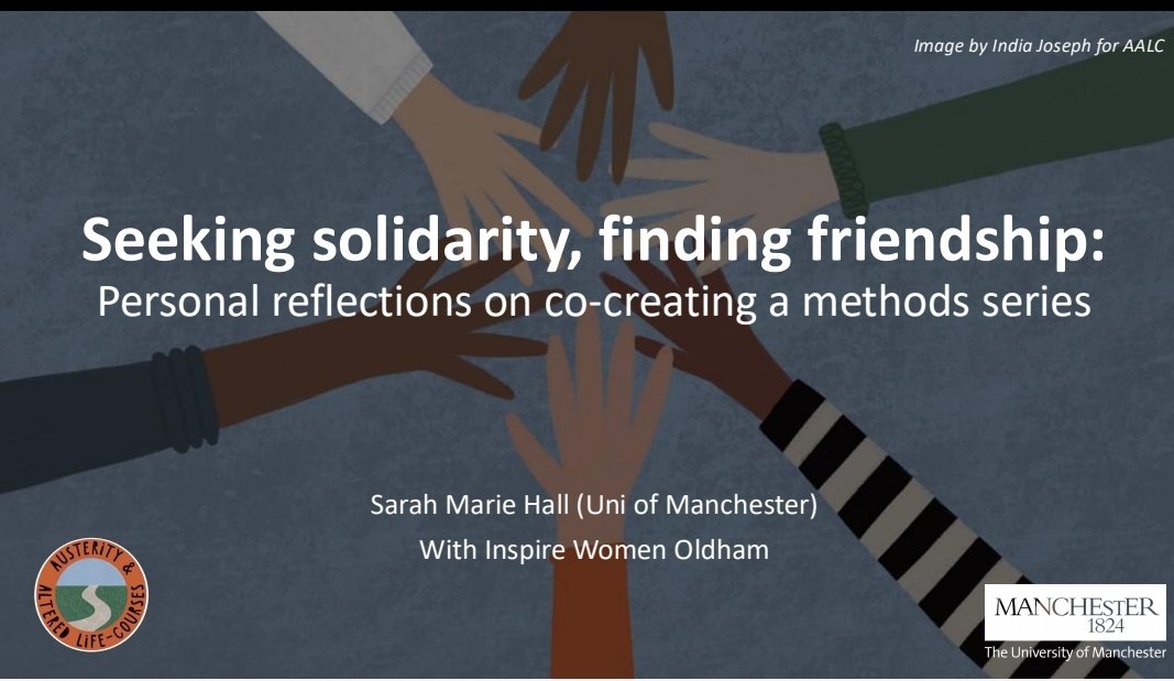 Then, on Tuesday morning, I'm talking about friendship and co-creating with <a href="/InspireOldham/">Inspire Women Oldham</a>  ❤️ Looking forward to hearing the other talks on "Co-authoring feminist and queer geographies" chaired by <a href="/Lynda_Johnston/">Prof Lynda Johnston 🌎🏳️‍🌈🏳️‍⚧️🧶🍉</a> - in the same room as Sunday's sessions (Q119 Business School)!