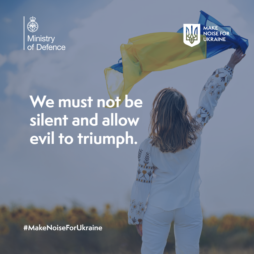#MakeNoiseForUkraine. On Ukrainian Independence Day we celebrate everything Ukraine is fighting to defend: democracy, sovereignty and the Ukrainian way of life.

#SlavaUkrani