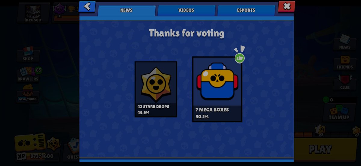 1ucusea's tweet photo. Guys there's less than 24 hours to make a perfect voting score!!
It depends on us if we get both rewards!!
Make sure to join brawl stars and vote cause those rewards could progress your account a lot

If you didn't vote,go vote!
#boxvsdrops #brawlstars https://t.co/2BumBoPNWZ