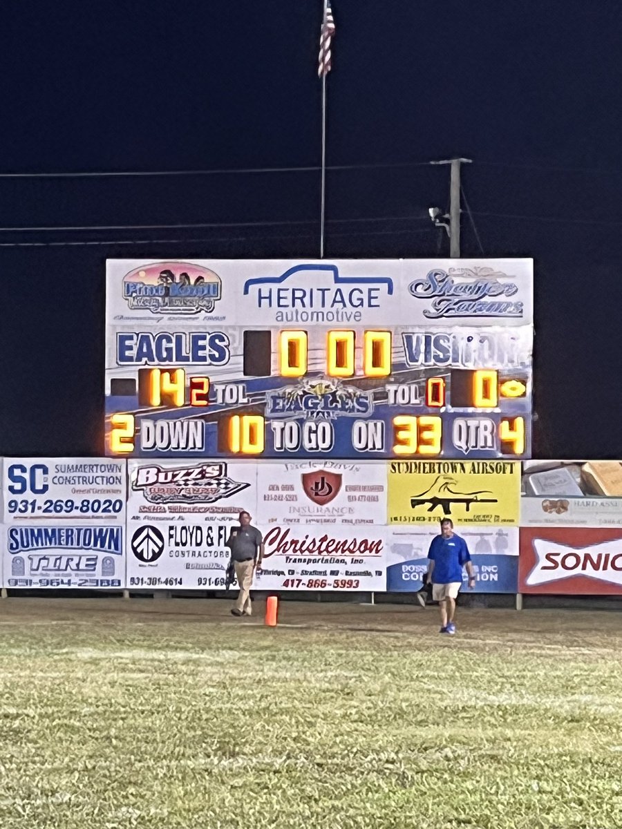 SummertownFB's tweet photo. Eagles shut out Lawrence Co Wildcats for the first victory in school history against our county rivals!! Eagles take the victory 14-0. https://t.co/lhoZews7qi