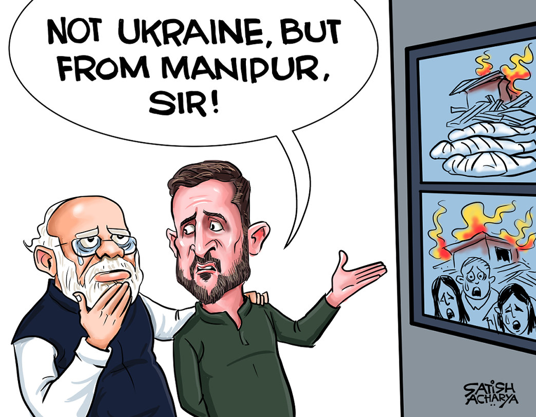 satishacharya's tweet photo. PM Modi gets emotional in Ukraine! #UkraineRussiaWar #Manipur_Horror https://t.co/wiKsGil4ga
