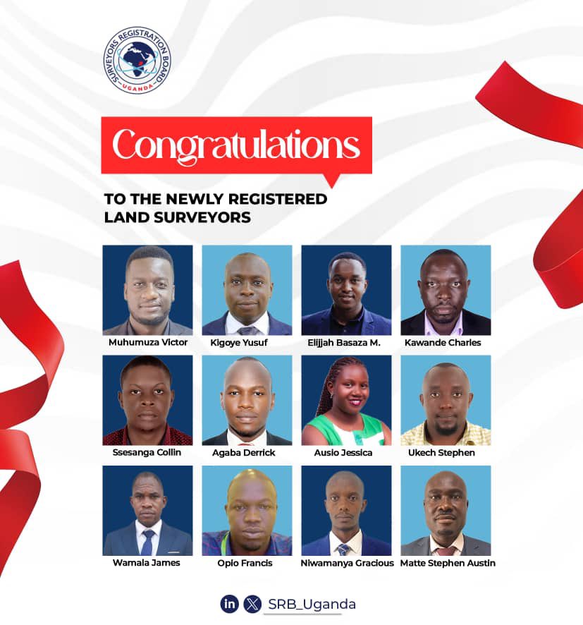 Huge congratulations to the newly Registered land surveyors 

Make the profession proud