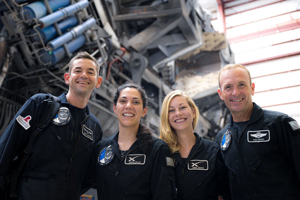 rookisaacman's tweet photo. It was amazing to stop by the hangar and meet the incredible @SpaceX technicians & engineers working hard to get Falcon & Dragon ready for launch. This pic is great—the TE structure is so massive, it feels straight out of a Transformers movie. We are grateful for every moment of this journey.