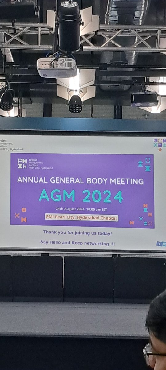 deepakanand's tweet photo. #PMI #PMIPCC
Attending "2023 - 2024 Annual General Body meeting" at Conference Hall, T-Hub,ย Raidurgam, Telangana 500081ย on 24th Aug 2024. https://t.co/dwKxrV5oRd