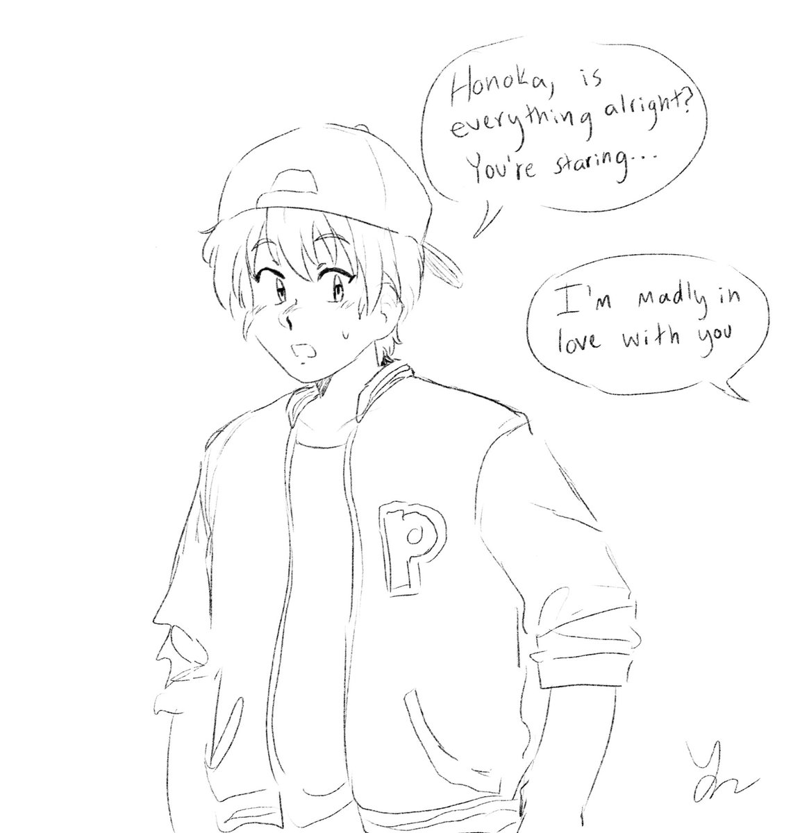 i told u i would draw backwards cap nagisa #precure #nagihono 