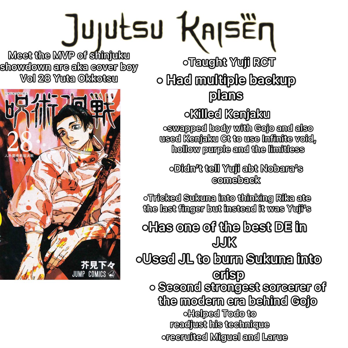 Yuta okkotsu "The mastermind of Shinjuku arc"