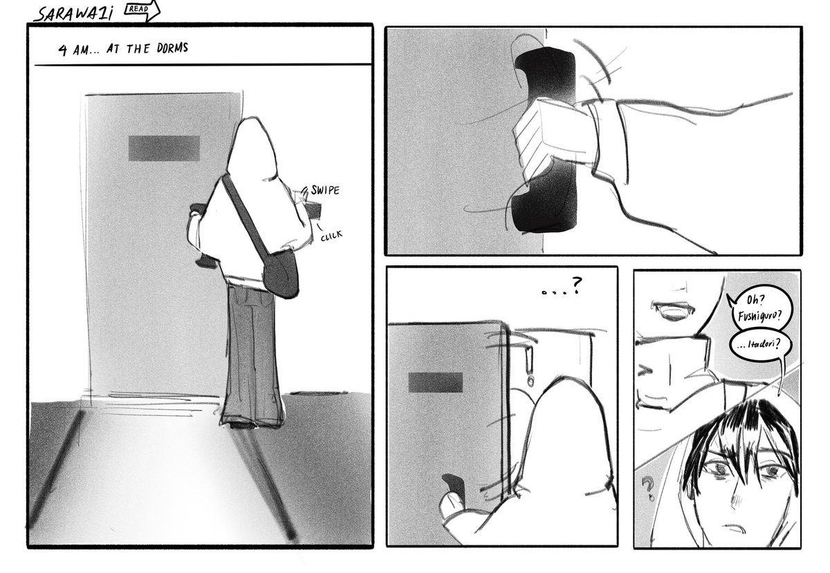 sawrisaran's tweet photo. Silly comic set in this au, partly based on a true story #itafushi #jjk https://t.co/8WrIGmNlER