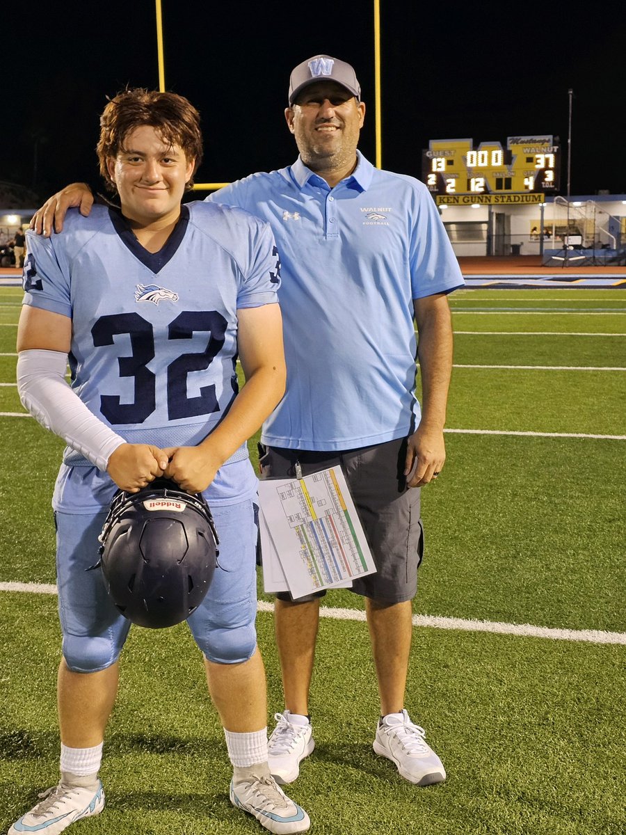 Coachfootball19's tweet photo. Great team win tonight. Defense has to play well when the band plays the Imperial March every time they take the field. The best band around IMO. Best part was seeing my son get on the field. Double win for him this weekend. Many more to come. Walnut pride and Darkside D! https://t.co/naEZVUs9zd