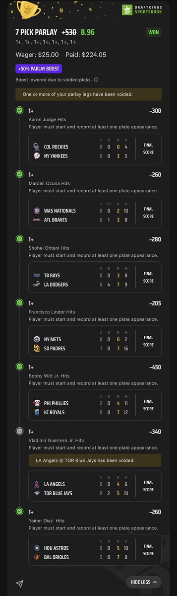 919Sharps's tweet photo. @SmoovesLocks stays HOT in MLB😮‍💨
Tonight we cashed…
Judge &amp; Ohtani HR Lay +899✅💰
Boosted Hit Parlay +895✅💰
Judge HR Boosted +350✅💰
Judge &amp; Bobby Hit Parlay✅💰
Ohtani o1.5 Bases✅💰
O’Neil Cruz o1.5 HRR✅💰 https://t.co/kNewbCh8e3