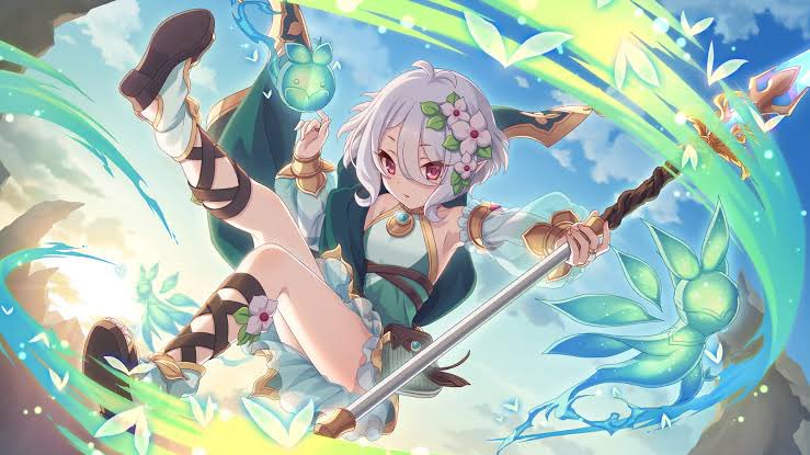 コッコロ(プリコネ) 「やっぱりレイアース?ww 回復エフェクトが緑数字だからそういうイメージついたとか」|だいず：紫グラのイラスト