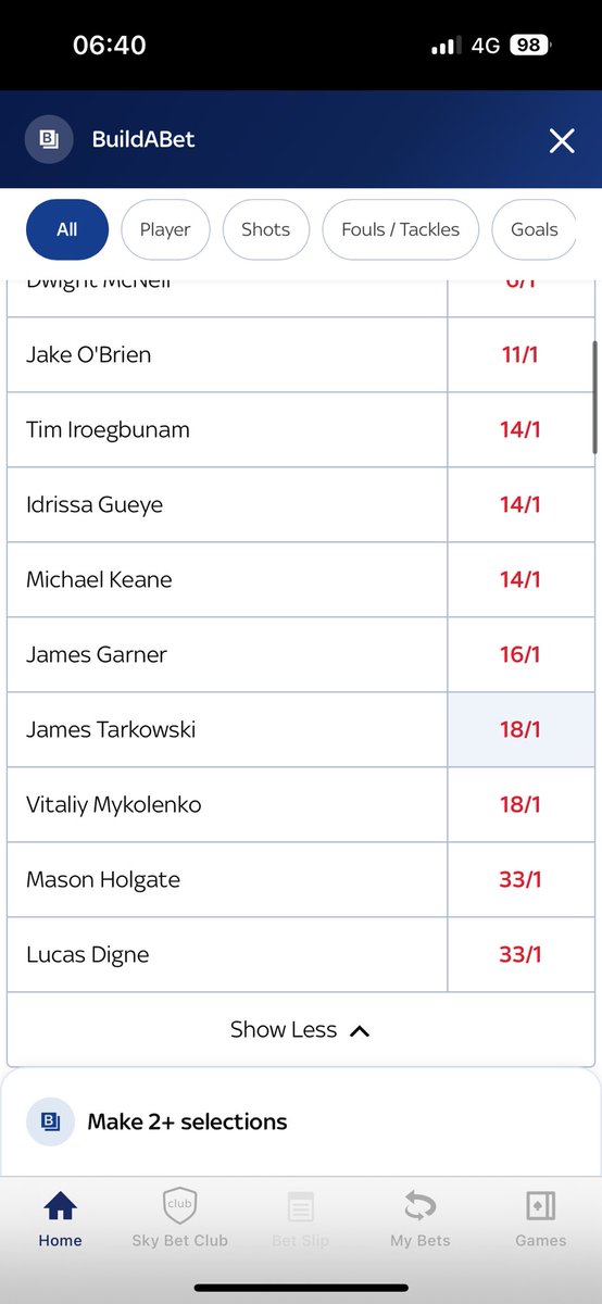 33/1 for Digne to score anytime in our game today 🤣🤦🏻‍♂️
