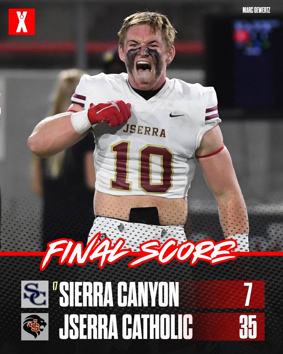 No. 17 Sierra Canyon (CA) falls 35-7 to JSerra Catholic (CA) in an early season upset. 👀 <a href="/JSerra_Football/">JSerra Football</a> 

Top 25 Scoreboard ⬇️
maxpreps.com/news/9x14H2e6e…