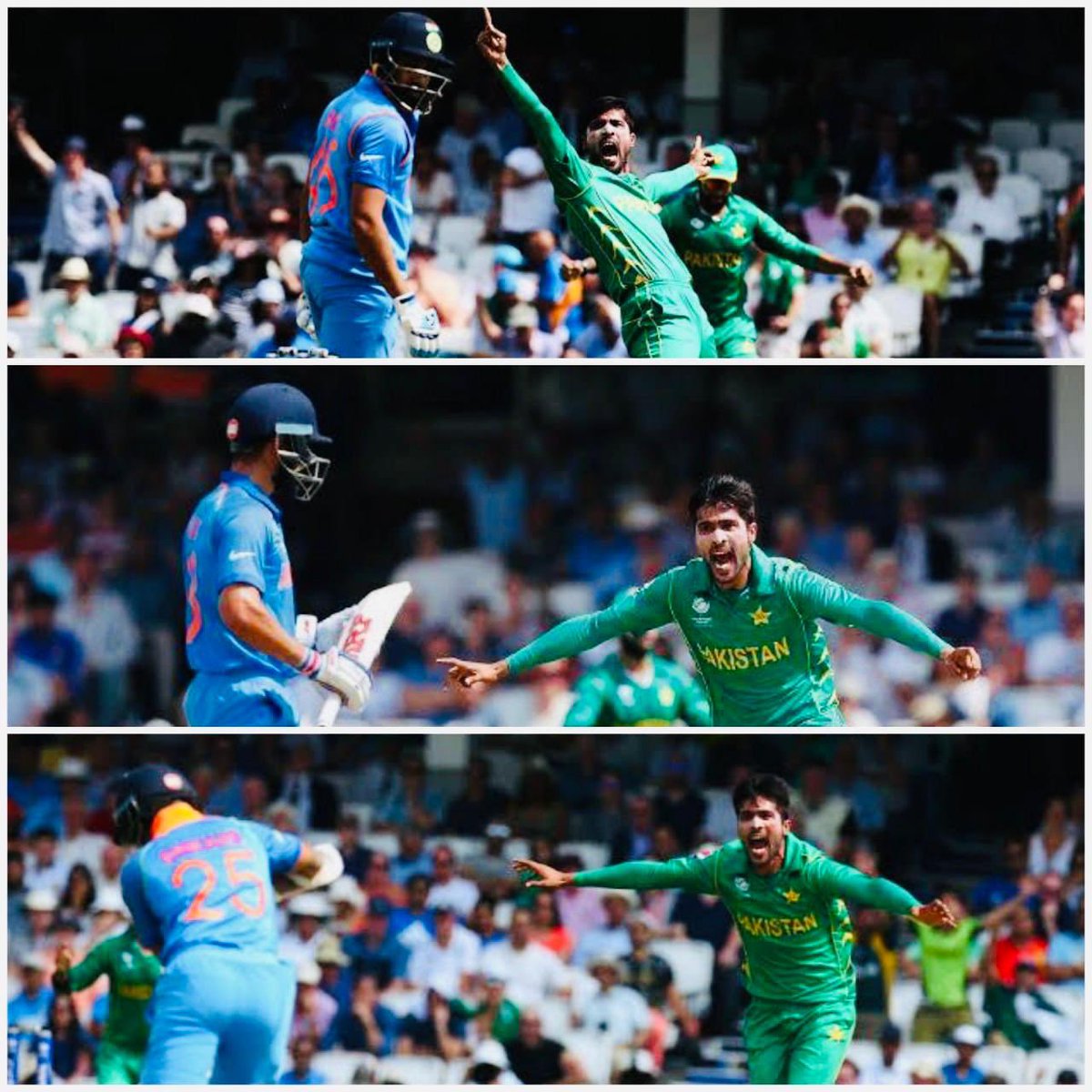<a href="/RVCJ_FB/">RVCJ Media</a> Indeed the Iconic Picture of Three Good Batsmen with the REAL KING who Got them withon 20 minutes in their Peak Prime in the FINAL of an ICC CHAMPIONS TROPHY. KING AMIR is the Name 👑