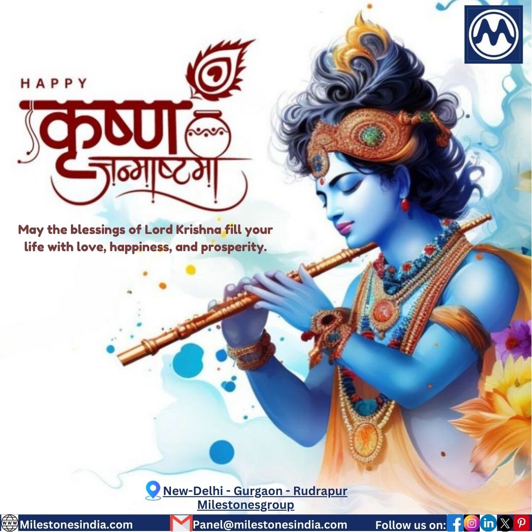 MilestonesIND's tweet photo. May you get the blessings of Lord Krishna, and may you and your family have many joyous occasions on Janmashtami each year. Happy Janmashtami!
#HappyJanmashtami #happykrishanajanmashtami
#BestwishesforJanmashtami 
#Bestwishesfrommilestonesfamily
#Milestonescelerations https://t.co/Ks7GGn2XrW