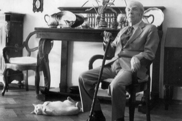 "To a Cat— 
Mirrors are not more silent 
nor the creeping dawn more secretive; 
in the moonlight, you are that panther 
we catch sight of from afar..."  

🎂 Happy Birthday to cat-lover Jorge Luis Borges - born on this day in 1919.