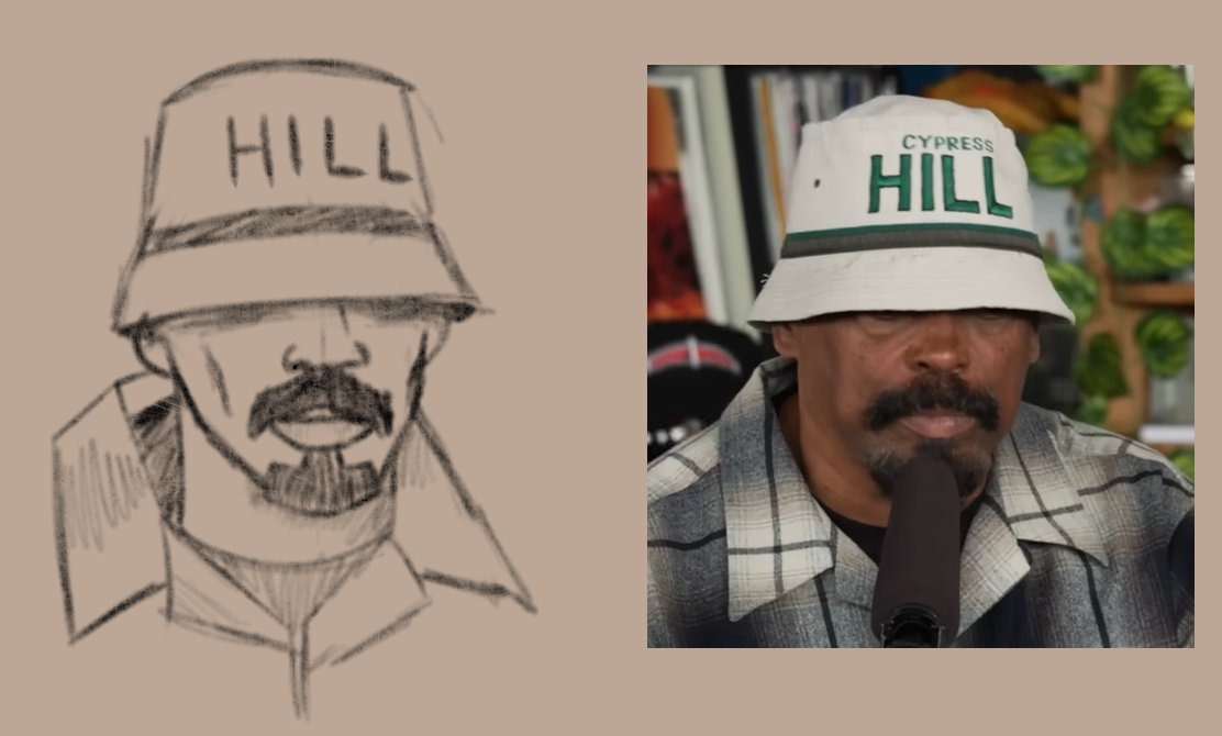 saw Sen Dog of Cypress Hill on Tiny Desk and you KNOW i had to sketch this dude