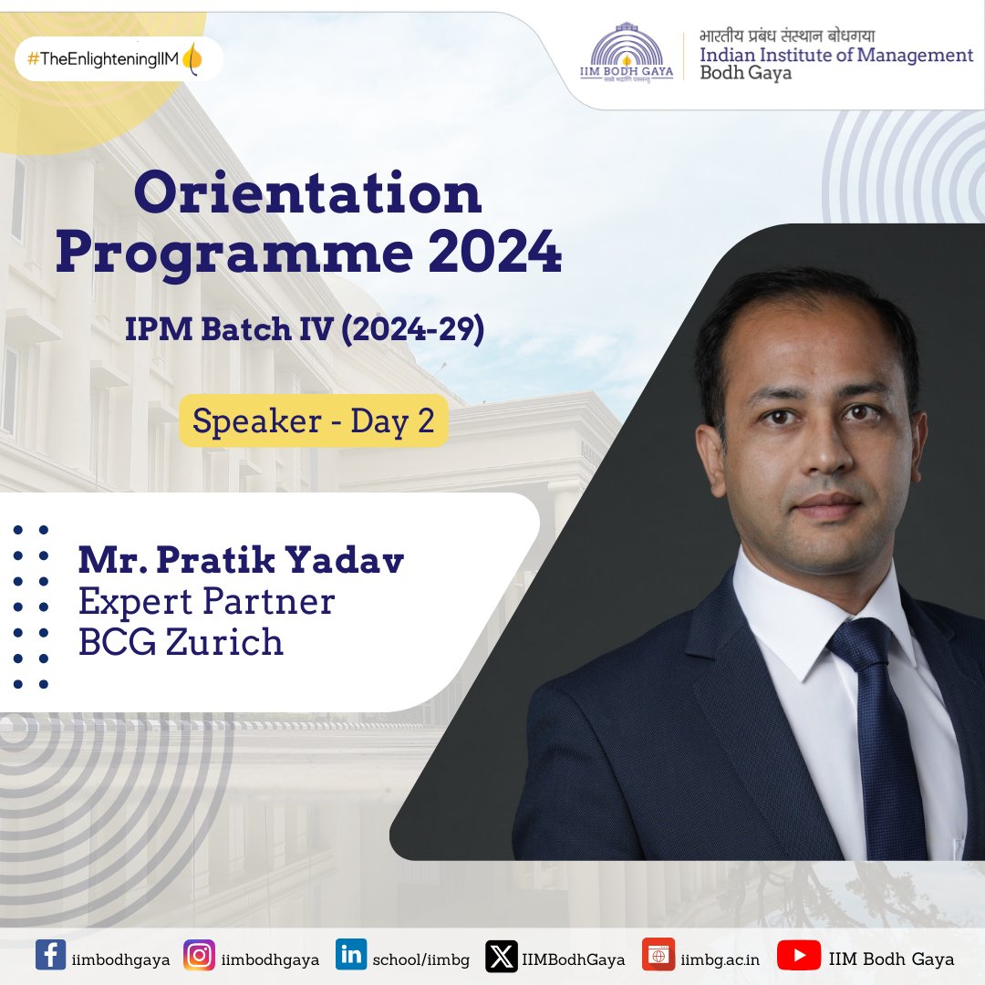 IIMBodhGaya's tweet photo. #orientation #orientation2024 #newbeginnings #newbatch #newjourney #iimcampus #iimlife #IIMBG #iimbodhgaya #TheEnlighteningIIM #ipm https://t.co/9EarnNRw06