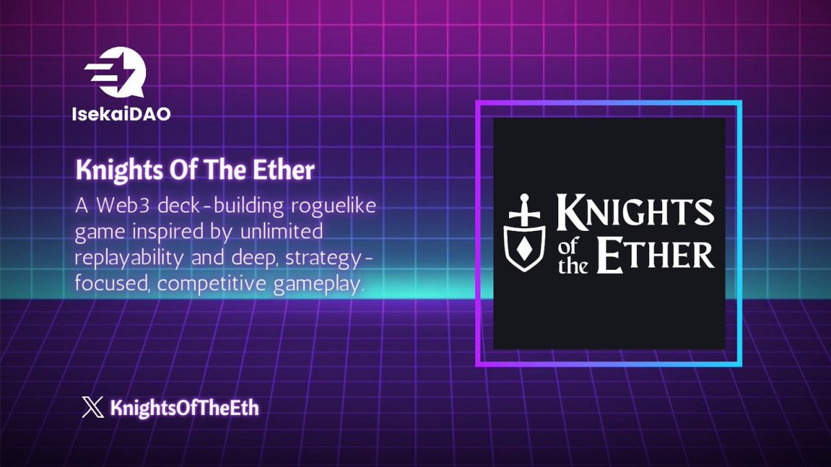 Isekai DAO (@isekaidao) on Twitter photo 🚀 We're excited to announce our partnership with <a href="/KnightsOfTheEth/">Blightfell</a>
A Web3 deck-building roguelike game inspired by unlimited replayability and deep, strategy-focused, competitive gameplay.
🕹Weekend Game Night Event
➡️discord.gg/isekaidao
#Collab #IsekaiDAO #KOTE 🚀 We're excited to announce our partnership with <a href="/KnightsOfTheEth/">Blightfell</a>
A Web3 deck-building roguelike game inspired by unlimited replayability and deep, strategy-focused, competitive gameplay.
🕹Weekend Game Night Event
➡️discord.gg/isekaidao
#Collab #IsekaiDAO #KOTE