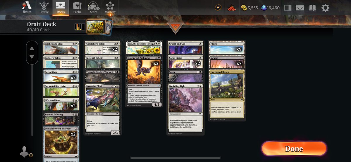 AbelKellen's tweet photo. Here’s an alchemy list. It’s my favorite deck in the format that I’ve drafted. Every single win was a cascade of value generated by the three talents. Each card in the deck was removal or helped the engine run. https://t.co/n2IVWGsVYP