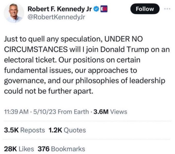 games_hawks's tweet photo. @RobertKennedyJr So, what circumstances changed? https://t.co/lXd9r4T2Dc