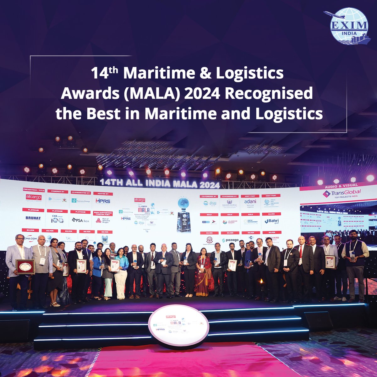 Exim_India's tweet image. Congratulations to the deserving winners who continue to lead the way in maritime and logistics excellence.

Read the entire article here: shorturl.at/GttuZ

Stay tuned for more exciting updated!

#MALA2024 #LogisticsInnovation #AwardWinners #CargoLeaders