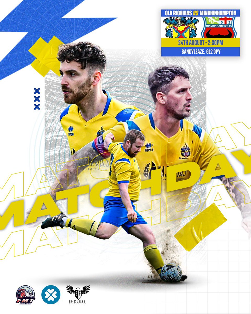 Pre season is over, all the hard work starts now. Today, the season starts and we can’t wait! 🟡🔵

1st team: 
🏆Stroud &amp; District Football League Division 1 
🆚<a href="/fcminch/">Minchinhampton FC</a> 
🏟️Old Richians RFC, GL2 0PY 
⏰14:30

Get down and support the boys 🟡🔵