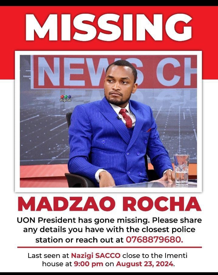 bevalynekwambo3's tweet photo. The University of Nairobi student leader has been abducted after refusing a 25K bribe meant to silence students protesting against the fee hike and the failed new university funding model. This government is really weak.
#FeesMustFall https://t.co/RncSgI0rab