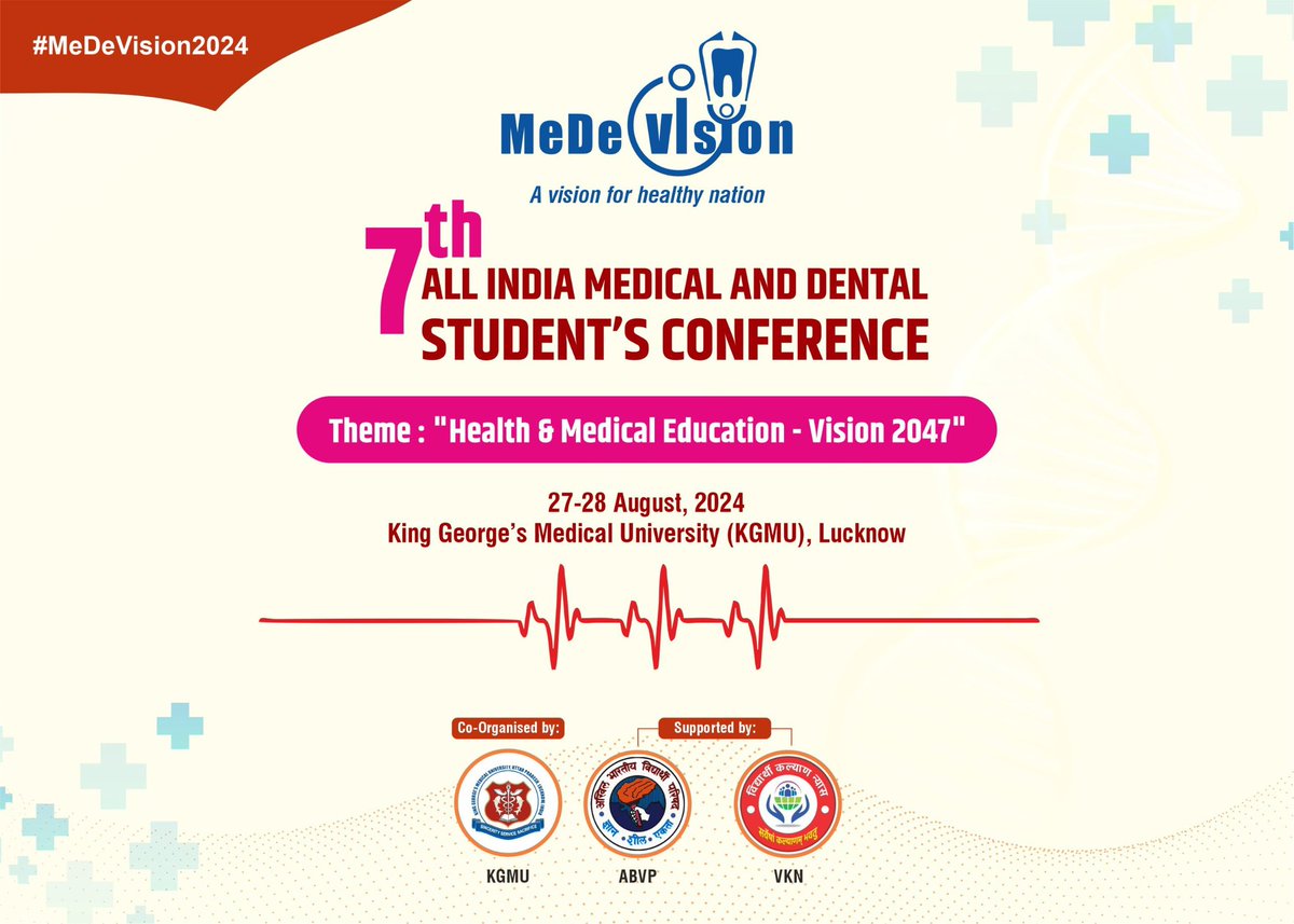 DrVirendraSS's tweet photo. 3 days to go For Biggest Medical and dental students conference of India. 
Wellcome guyz to Rebuild the Health nd Medical education for Viksit Bharat. 🙏💐
MeDe Vision
#bharat 
@MeDeVisionOrg 
@ABVPVoice https://t.co/xy8Ow0mVaG