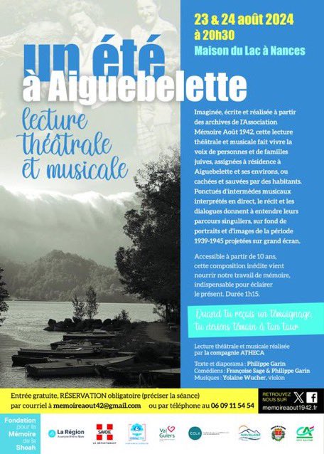 C’est aussi grâce à vos adhésions et vos dons que ces représentations théâtrales ont pu voir le jour. C’est notre devoir de mémoire. Merci de votre soutien 🙏🏻 memoireaout1942.fr/adherer