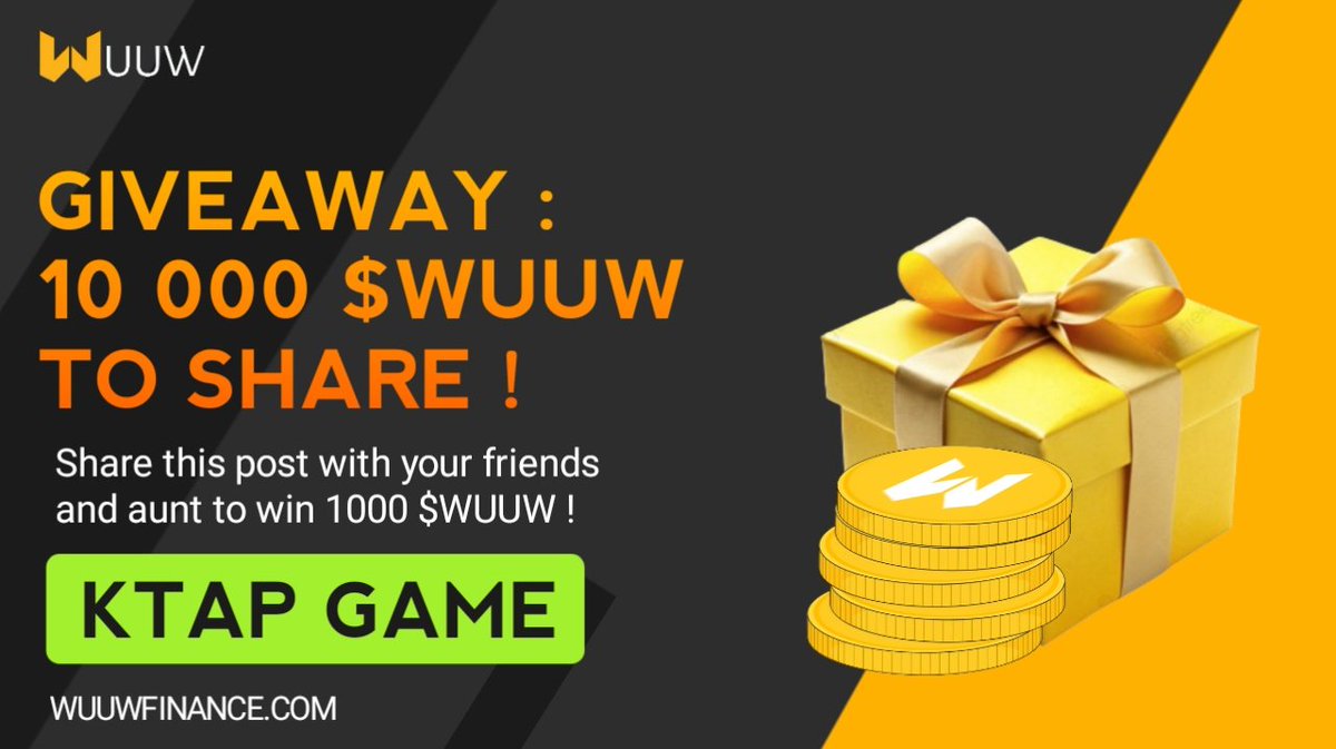 🎉 GIVEAWAY FOR THE RELEASE OF KABOSU TAP! 🎉

To celebrate the launch of Kabosu Tap Game 🎮 , we are giving away 10,000 $wuuw to 10 winners 🦴💛 ! 

🎁 : doggy.market/wuuw 
Max Supply : 21 000 000 $Wuuw

To participate:

1️⃣ Follow  <a href="/KabosuTap/">Ktap</a> &amp; @wuuwfinance
2️⃣ Retweet this